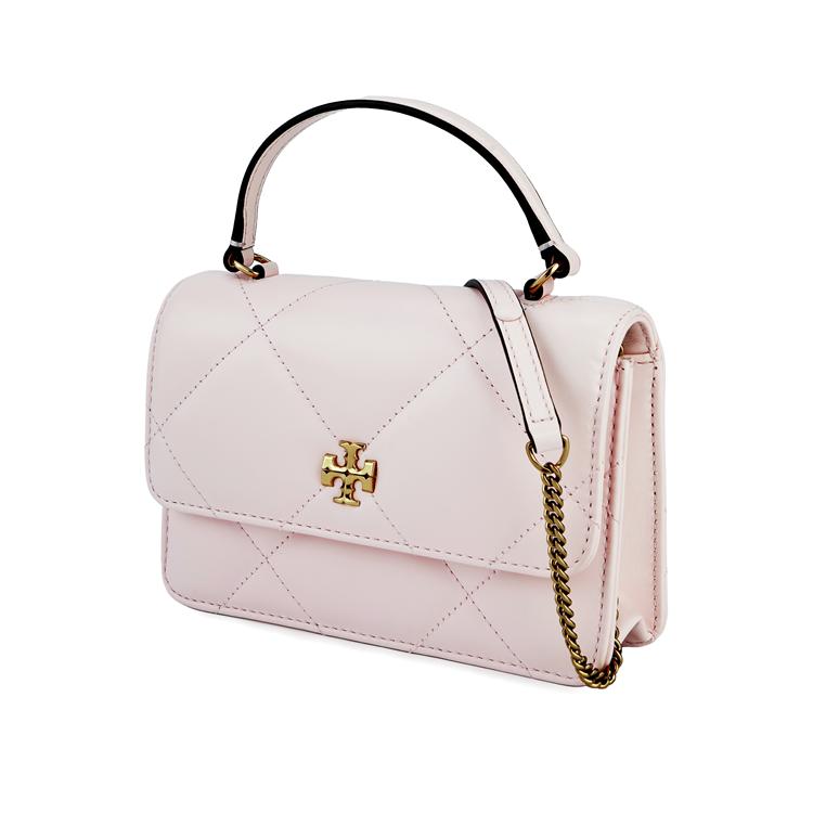 Tory Burch Kira Diamond Quilted Chain Shoulder Bag Magnetic Closure Napa Leather Mini Crossbody Handbag Women handbags Rose-Pink 158326-651