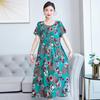 Хлопково-шелковое платье с цветочным принтом большого размера для женщин - Летняя мода, Элегантное длинное платье-свинг