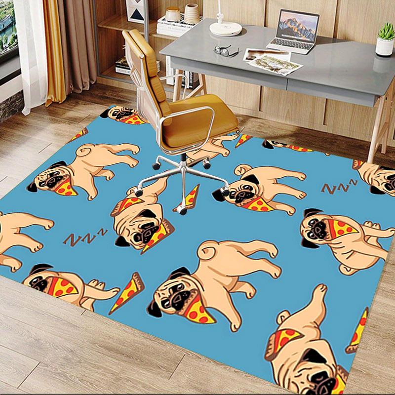 1PC Pug Pizza Extra Large Non-Slip Floor carpet, Office, family, bedroom, Studio - Large Area RugJ0335