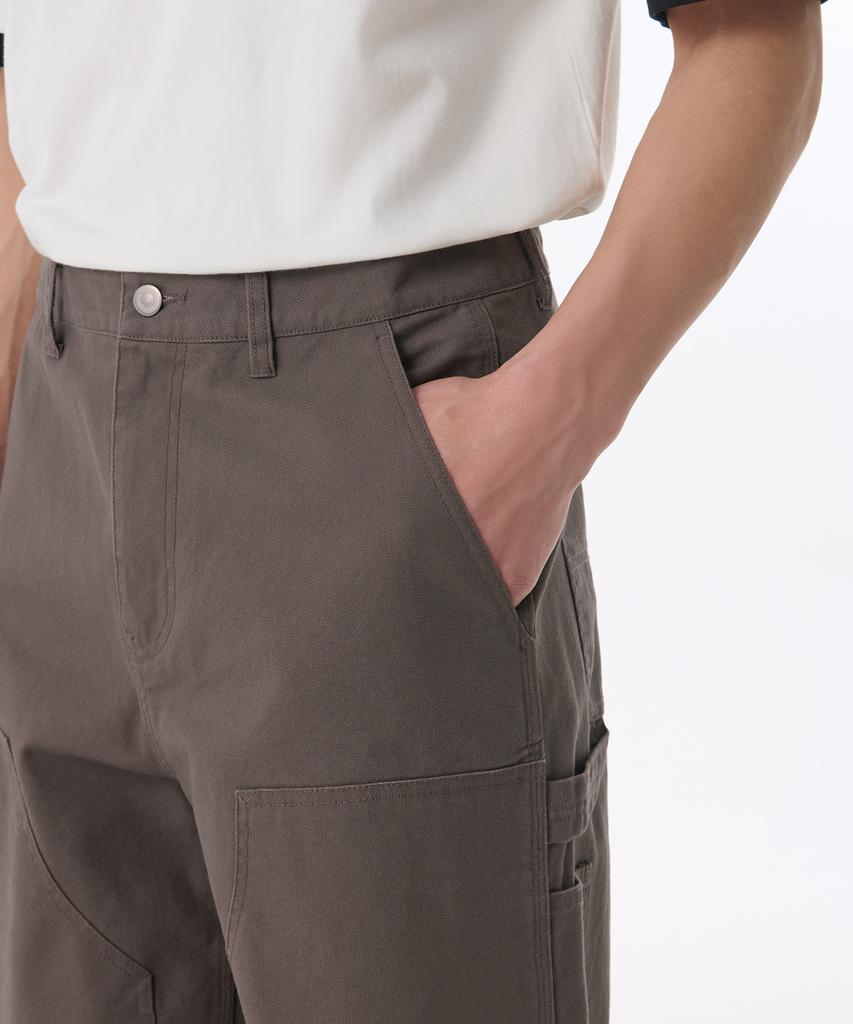 MUSINSA STANDARD Canvas Regular Fit Double Knee Carpenter Pants [Dusty Khaki]
