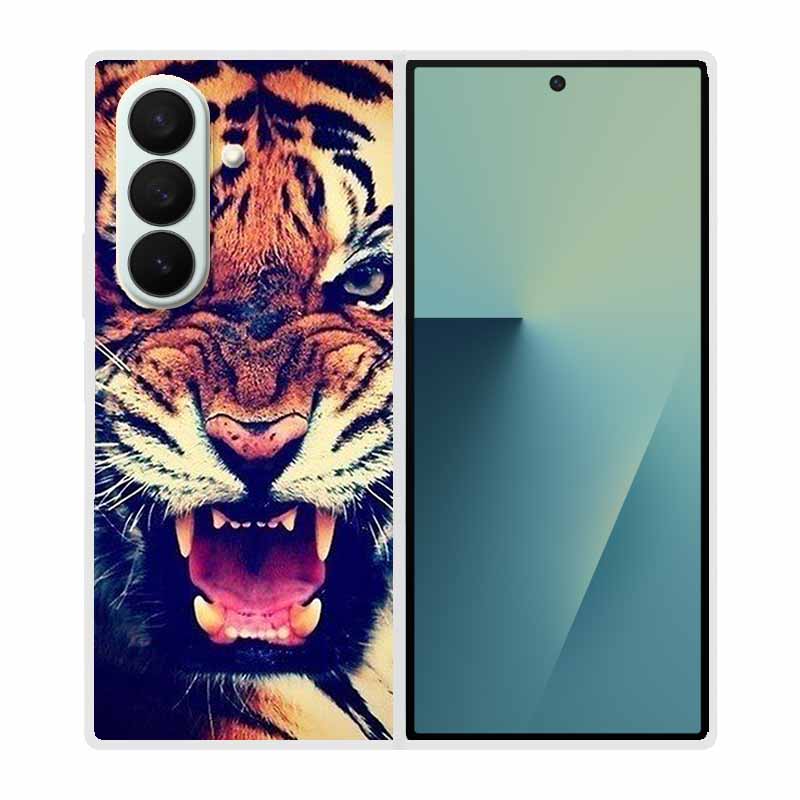 Чехол For Samsung Galaxy Fold 7 Чехол Крутое Космическое Животное Прозрачные Жесткие Чехлы для Телефона для Galaxy Z Fold7 5G 2025 Задняя Крышка Z fold7 Capa