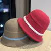 Knitted Plush Fisherman Hat Women's Autumn and Winter New Bucket Hat Japanese Style Face Revealing Small Woolen Basin Hat