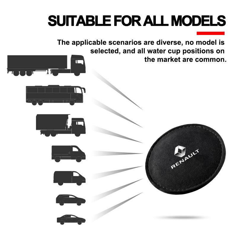 Накладка-подстаканник для автомобиля из ПУ кожи, коврик-подставка с прорезью, противоскользящий, для Renault Dacia CLIO MK3 3 III MEGANE MK2 SCENIC MK2 5