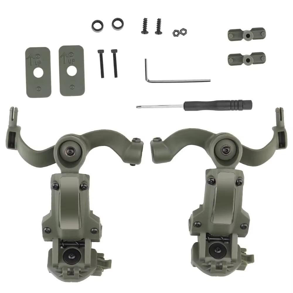 Тактическая подставка для гарнитуры Адаптер для наушников для шлема ARC Многоугольное вращение Комплект адаптеров для рельсы шлема Подходит для рельсы OPS Core ARC