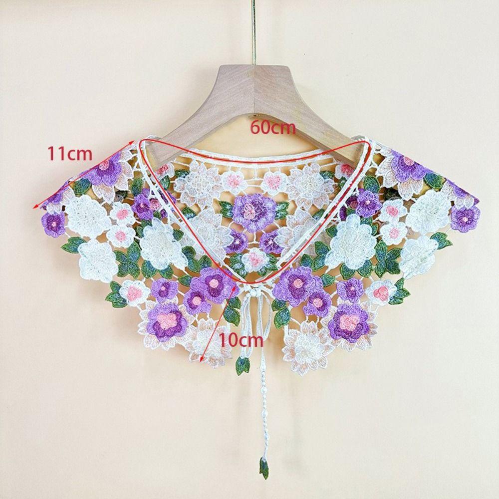 Floral Embroidered Flower Fake Collar Detachable Lace Neckline Lace Collar Women/girls