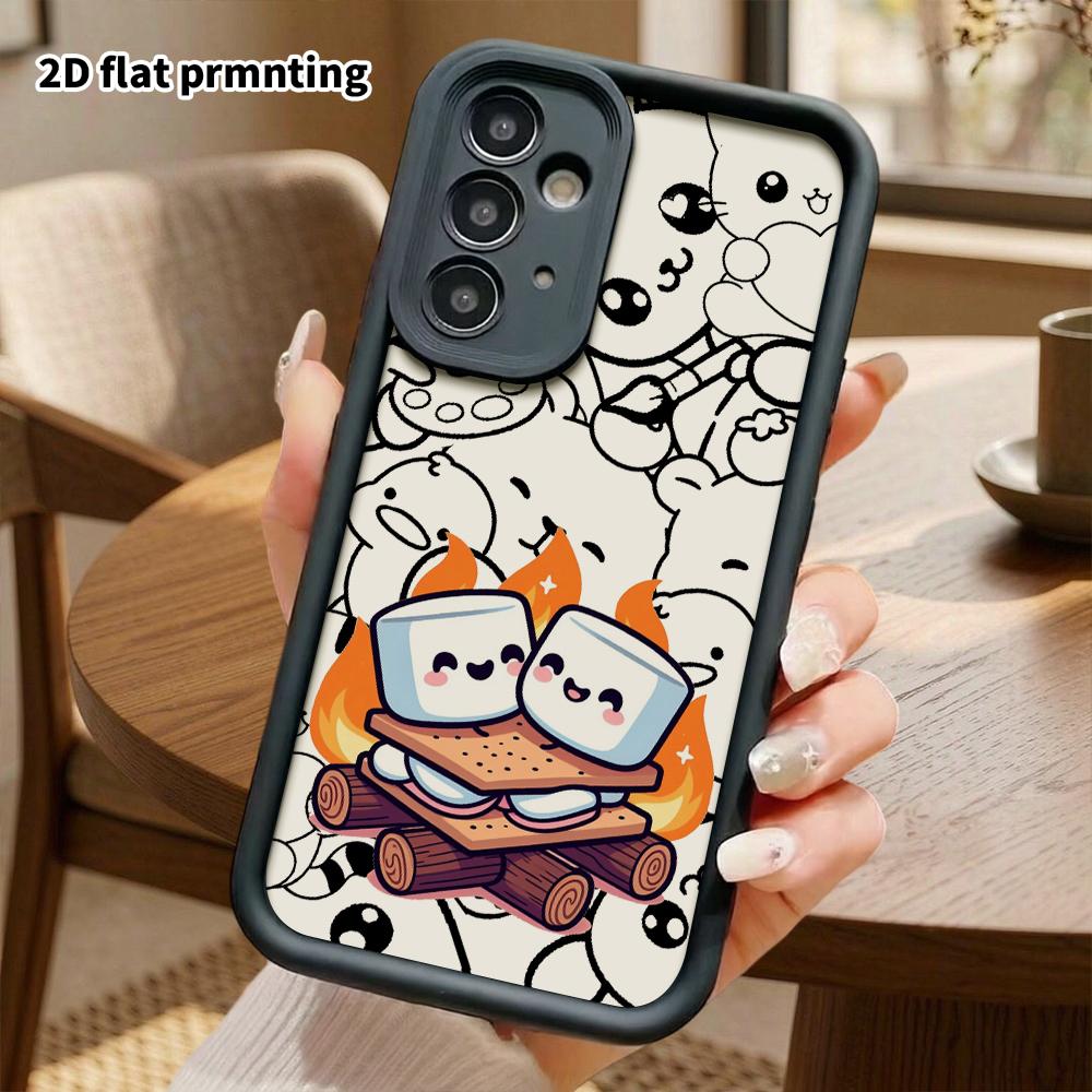Phone Case: 2D flat, fits Samsung Galaxy A34 A35 M05 M06 S20 S22 S21 FE Plus 5G, campfire marshmallow, perfect Christmas and Halloween holiday gift