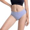 Women's Solid Color Cotton Mid-high Waist Briefs Elastic Waistband Unrestrained Perfect Hip Wrap Charming Panties