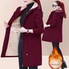 Женская куртка из утолщенной овечьей шерсти с флисовой подкладкой, модный кардиган средней длины на осень-зиму