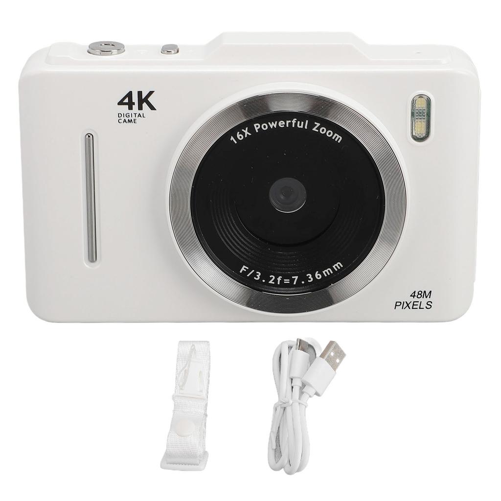 Цифровая камера 4K 48MP, 2,8-дюймовый IPS-дисплей, 16-кратный цифровой зум, 1080P FHD, компактная камера для видеоблога