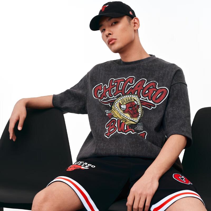 Jack&Jones Свободная футболка NBA Chicago Bulls с графическим принтом букв