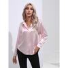Women's New Popular Satin Shirt Imitates Silk Long Sleeved Shirt