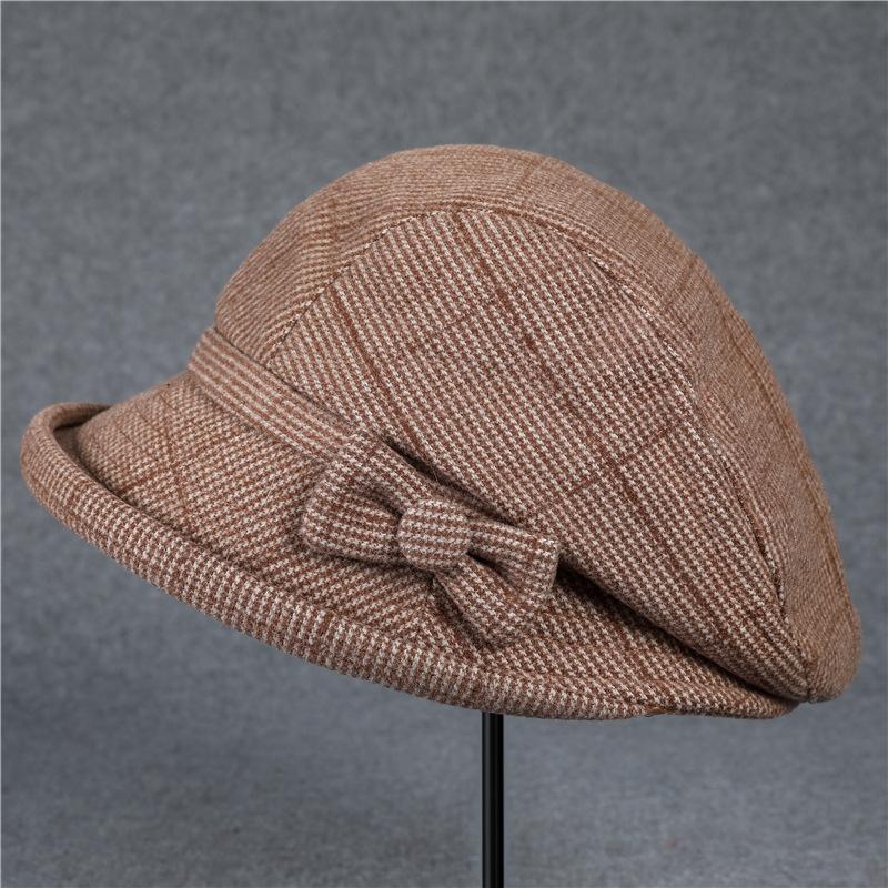 Middle Aged Elderly Bucket Hats Women Duck Tongue Hats Mother's Warm Woolen Hats Grandmother's Basin Hats Spring Autumn Casual Fisherman Hats