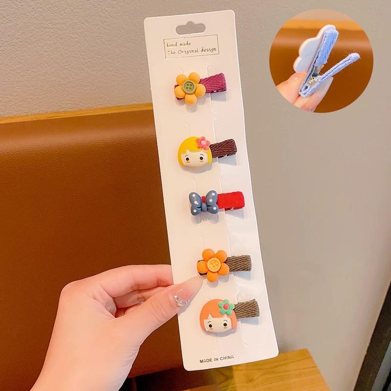 5Pcs Colorful Flower Hairpins For Girls Headwear Sweet Hair Clips Barrettes Kids Fashion Hair Accessories