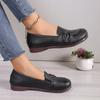 Women Loafers Flat Shoes Women Comfort Non-slip Soft Oxford Solid Color Mom's Shoes New Fashion Leather Flat Footwear Shoes
