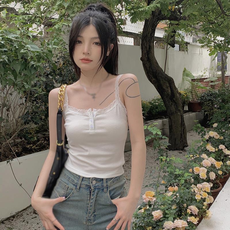 Кружевная майка, женская майка, укороченные топы, летние топы без рукавов с камзолом