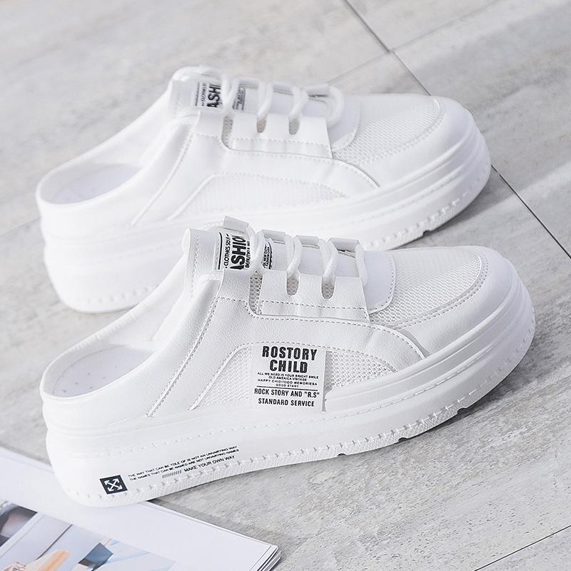 Полутапочки Baotou женские летние сетчатые ленивые туфли на толстой подошве на полуподдержке на одной ноге для верхней одежды