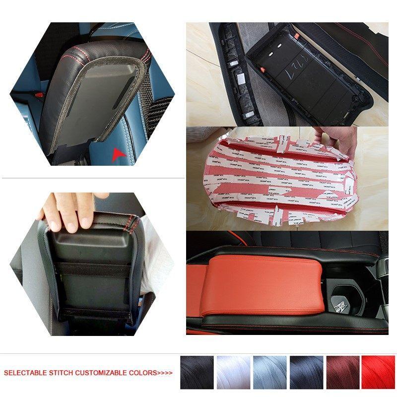 For Honda Civic 8th Gen Sedan 2006 - 2011 Black PU Leather with Sponge Car Accessories Center Console Lid Armrest Box Cover Trim