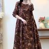 Хлопковые винтажные принты с цветочным принтом женские повседневные свободные платья с длинным рукавом Femme Robe Vestidos элегантная одежда весна-осень