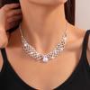 Exquisite Necklace Earrings Set Shining Crystal Necklace Set Bridal Rhinestone Jewelry Set  Women