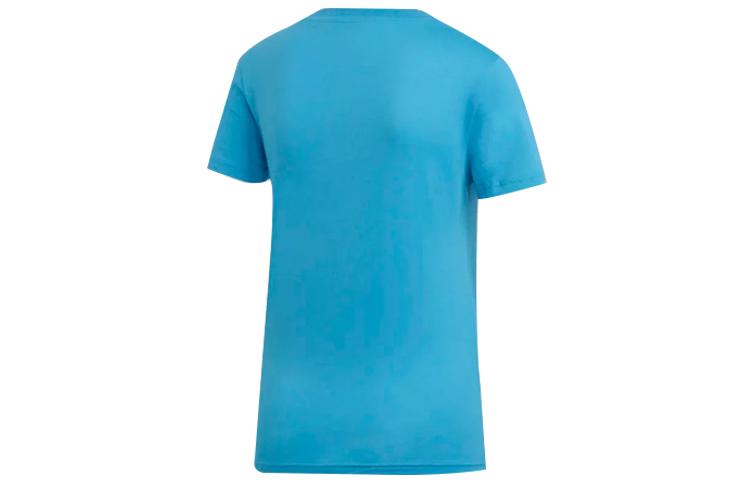 Adidas T Shirts Women's Blue Crew Neck Moderate Straight Fit DU0630