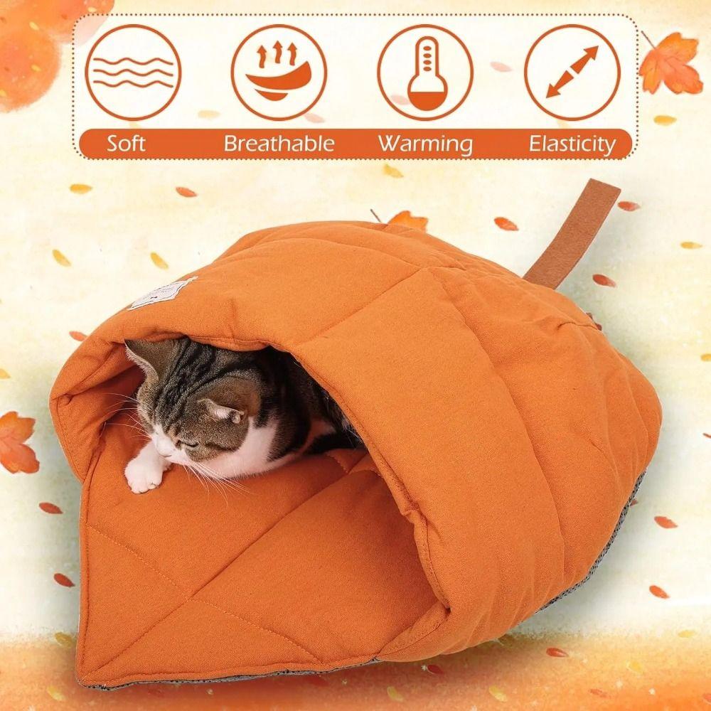 Linen Fabric Cat Sleeping Bag Durable Pet Cuddle Zone New Thermal Washable Bed Puppy Kitten