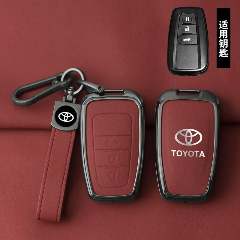 Кожаный чехол-брелок из цинкового сплава для автомобильных ключей Toyota CHR Camry Corolla RAV4 Highlander C-HR Prius Land Cruiser Prado Аксессуары
