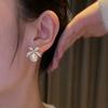 Jewelry Accessories Bow Pearl Ear Studs Light Luxury Bow Pearl Ear Hook Bow Pearl Earrings  Gifts