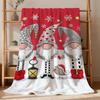 fashion art Cute Christmas gnomes Flannel soft warm plush blanket for sofa living room pet hogar bedroom gift home Car portable