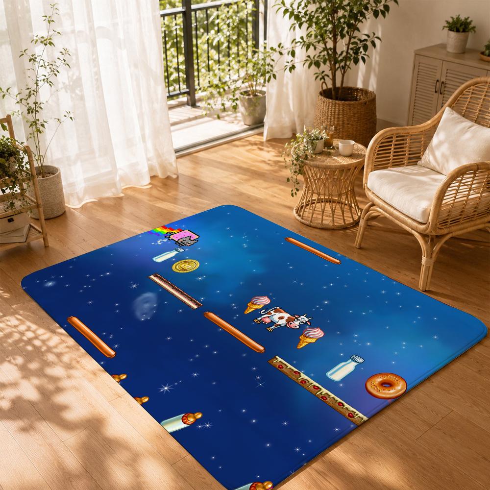 Animation N-nyan cat lost in space Floor Mat Non-Slip Absorbent Floor Mat Decorative Rug for Home Bathroom Bedroom Entryway