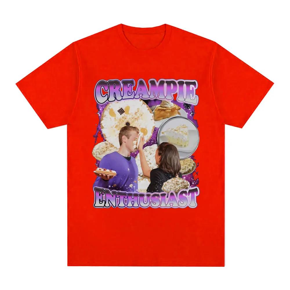Футболка с графическим принтом Creampie Enthusist Meme Модная футболка Harajuku Retro с короткими рукавами Повседневная футболка большого размера