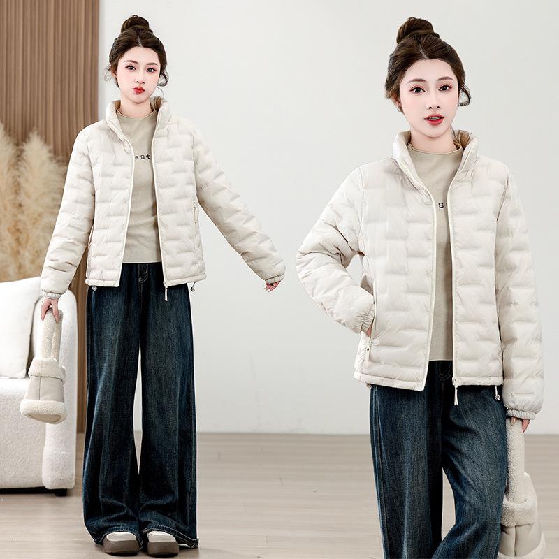 Autumn and winter new plastic down cotton clothes women's short light and thin cotton clothes stand-up collar light casual jacket trendy women