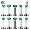 10Pcs ASTM F136 Titanium 2/2.5/3/4mm CZ Labret Stud 16G Tragus Helix Cartilage Conch Flatback Earlobe Piercing Body Jewelry