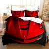 Cars Vehicles Bedding 3 Piece Boys Bedroom Decor Quilt Cover Pillowcase Cars Racing Print Bed Linen Set King Queen for Adults