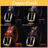 Woven Men Vintage Casual Leather Belt With Mesh Pattern And Antique Buckle