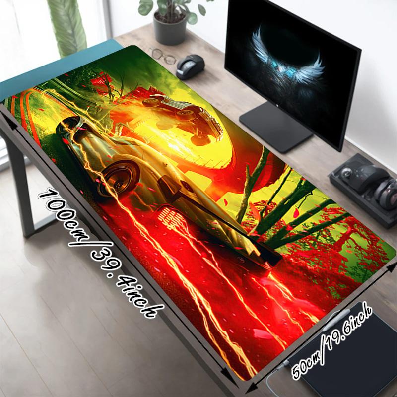 Rampage Race Xl Gaming Mouse Pad Nonslip Rubber Base Stitched Edge Waterproof Desk Mat For Pc Laptop Gamer Office Computer Accessories C929947