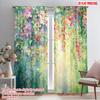 2pcs,2D Plane Printing Curtain Fabric Garden Dreamscape Versatile Durable Polyester (without Rod) Gifts Use for Bedroom, Living