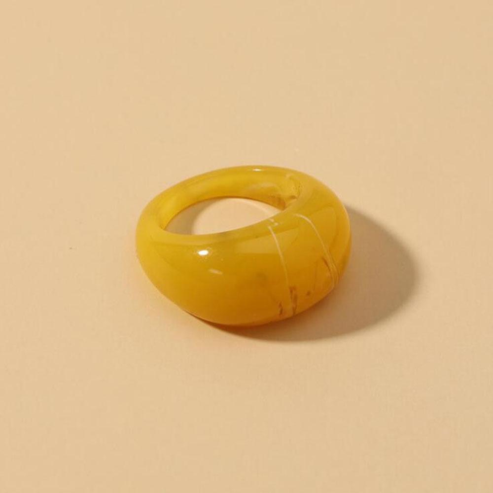 New Trendy Big Round Acrylic Resin Rings for Women Geometric Colorful Finger Ring for Girls Party Korean Fashion Zircon