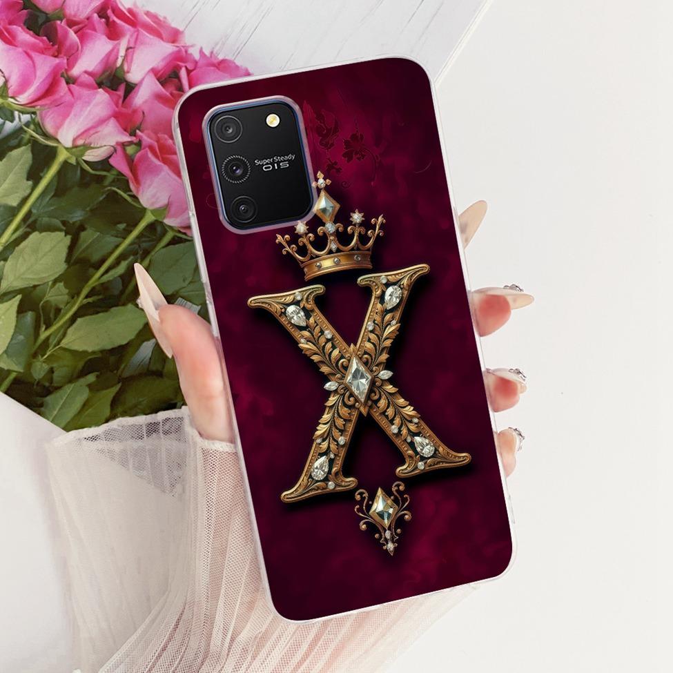 Прозрачный чехол для Samsung Galaxy S10 Lite Роскошная корона Модный A-Z Буква 2D Расписной корпус для Samsung S10 Lite G770F G770U1 Чехол