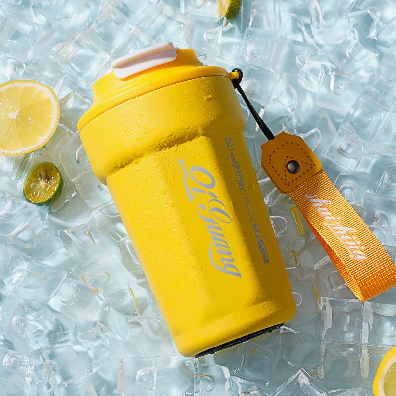 Thermos cup, student high-value accompanying cup, car double drink, straw water cup