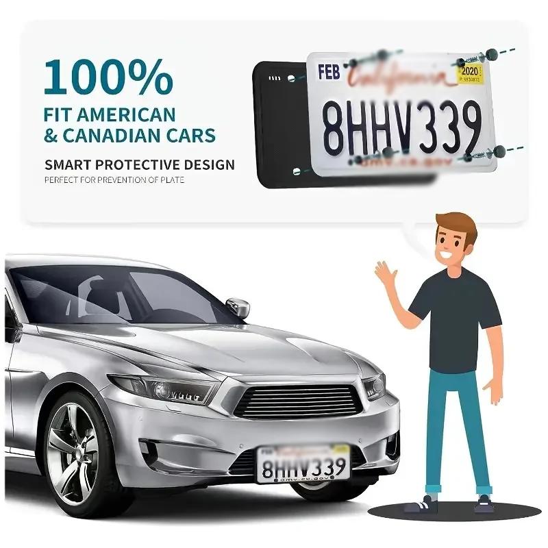 1Pc Black Silicone License Plate Frame Universal American License Plate Holder Rust Proof And Shock Resistant Automotive Parts License Plate Covers