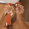 Fashion Women Flower Flat Slippers Casual Walking Shoes Female Summer Fashion Dress Sandals Outdoor Shallow Zapatillas Mujer