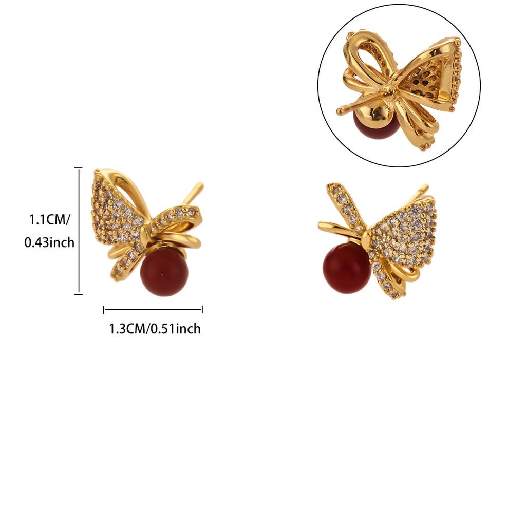Imitation‑Pearl Star‑Pendant Women Earrings, 18K Gold‑Plated Copper Versatile Temperament Ear Jewelry