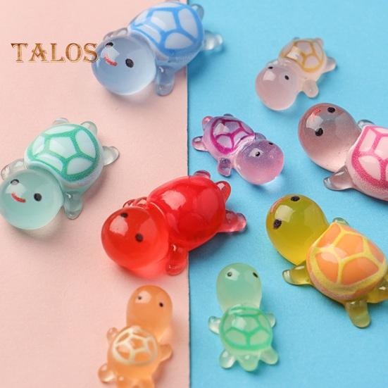 10/30 шт. красочная мини-фигурка черепахи, светящаяся в темноте, крошечное украшение в виде черепахи, миниатюрная статуэтка животного, настольное украшение, сувениры для вечеринки