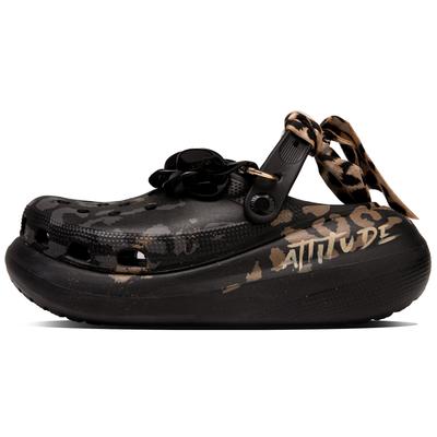 Crush Clog Classic Crush Черный Рифма Леопардовый принт Подарочная коробка EVA Перфорированные туфли Унисекс Черный