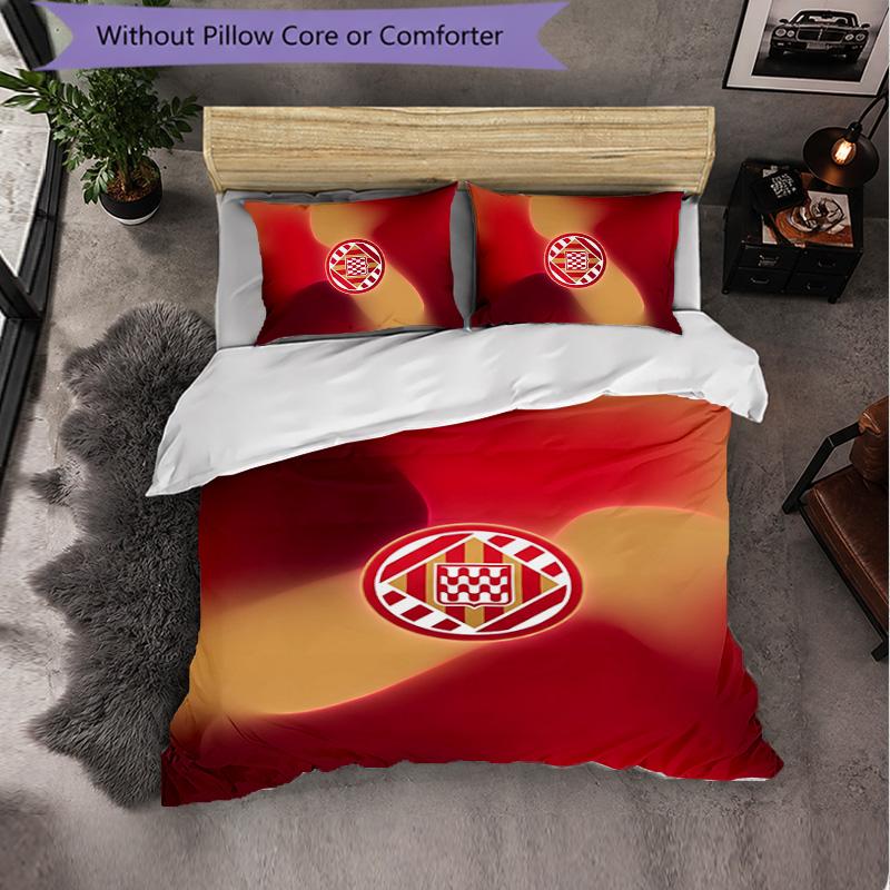 Girona FC Themed Bedding 3Pcs Duvet Cover Set Decorative Bed Linen For Teen Room Home Decoration