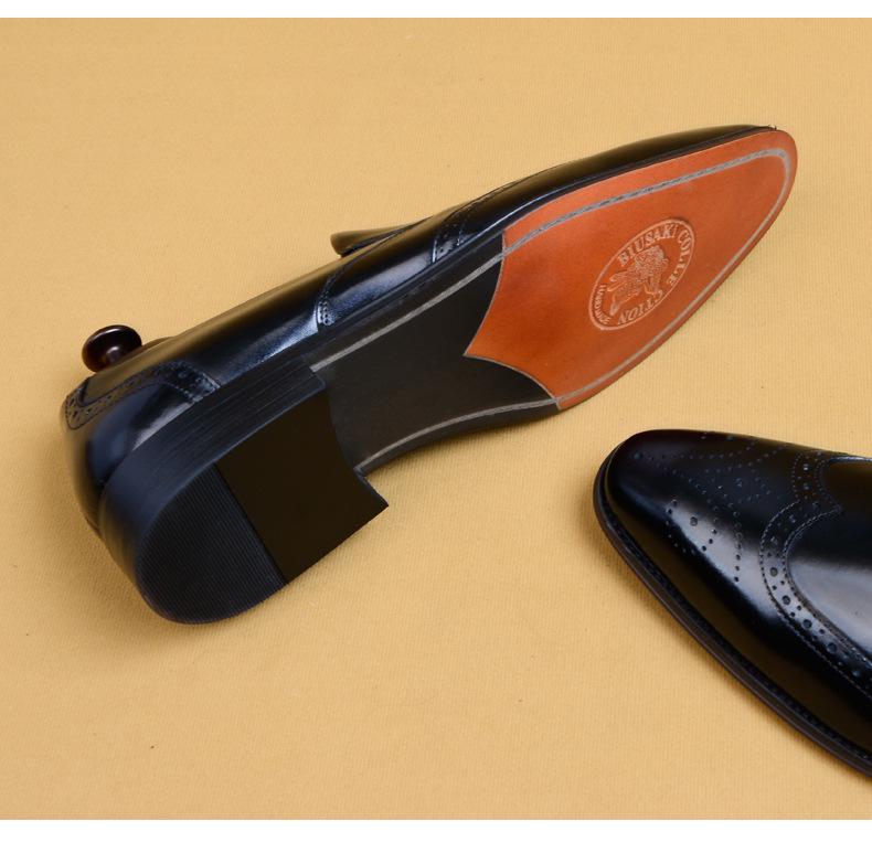 Мужские туфли-броги из натуральной кожи с кисточками ручной работы, деловые и повседневные — ретро, заостренный дизайн