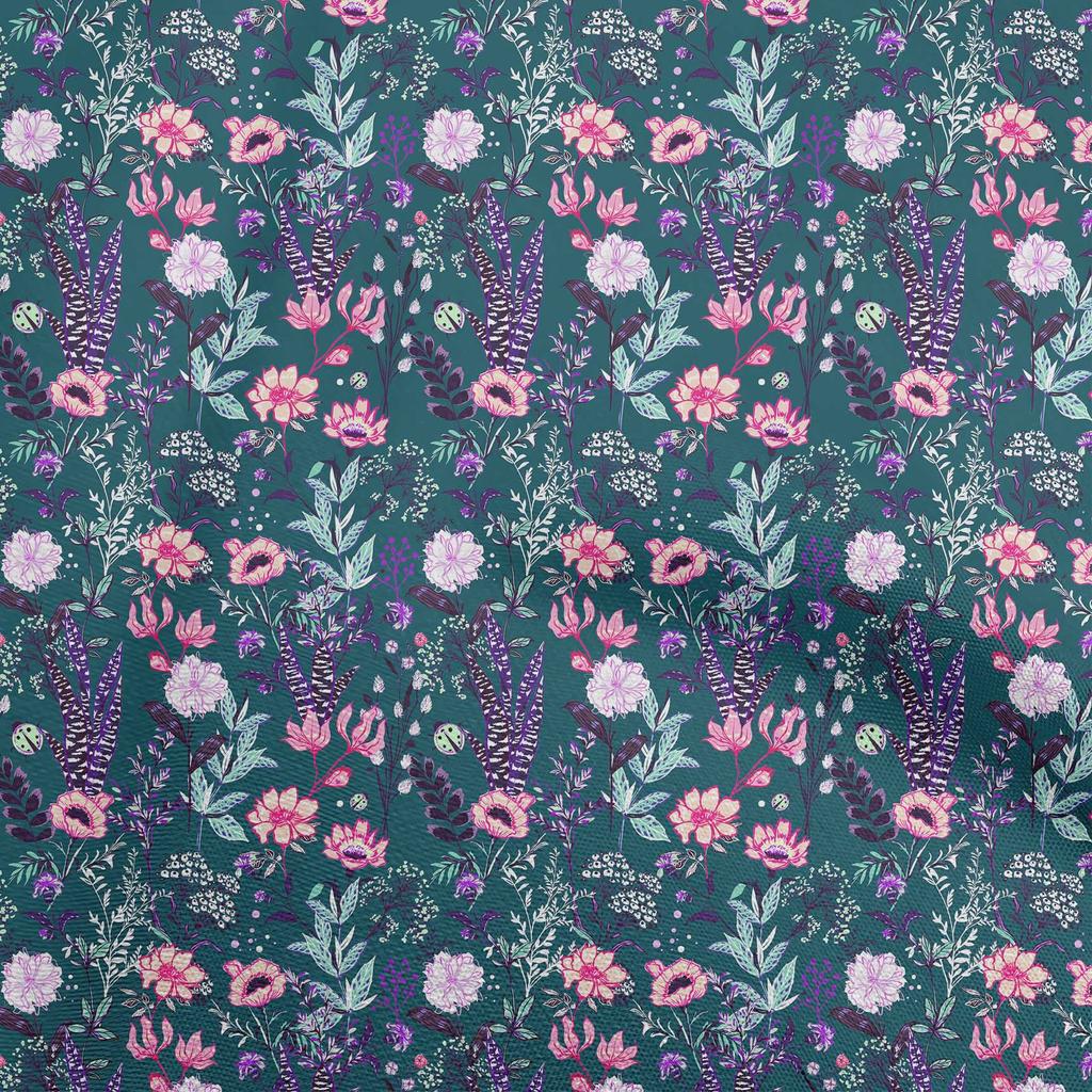 oneOone Cotton Flex Black Fabric Florals Sewing Fabric By The Yard Printed Diy Clothing Sewing Supplies 40 Inch