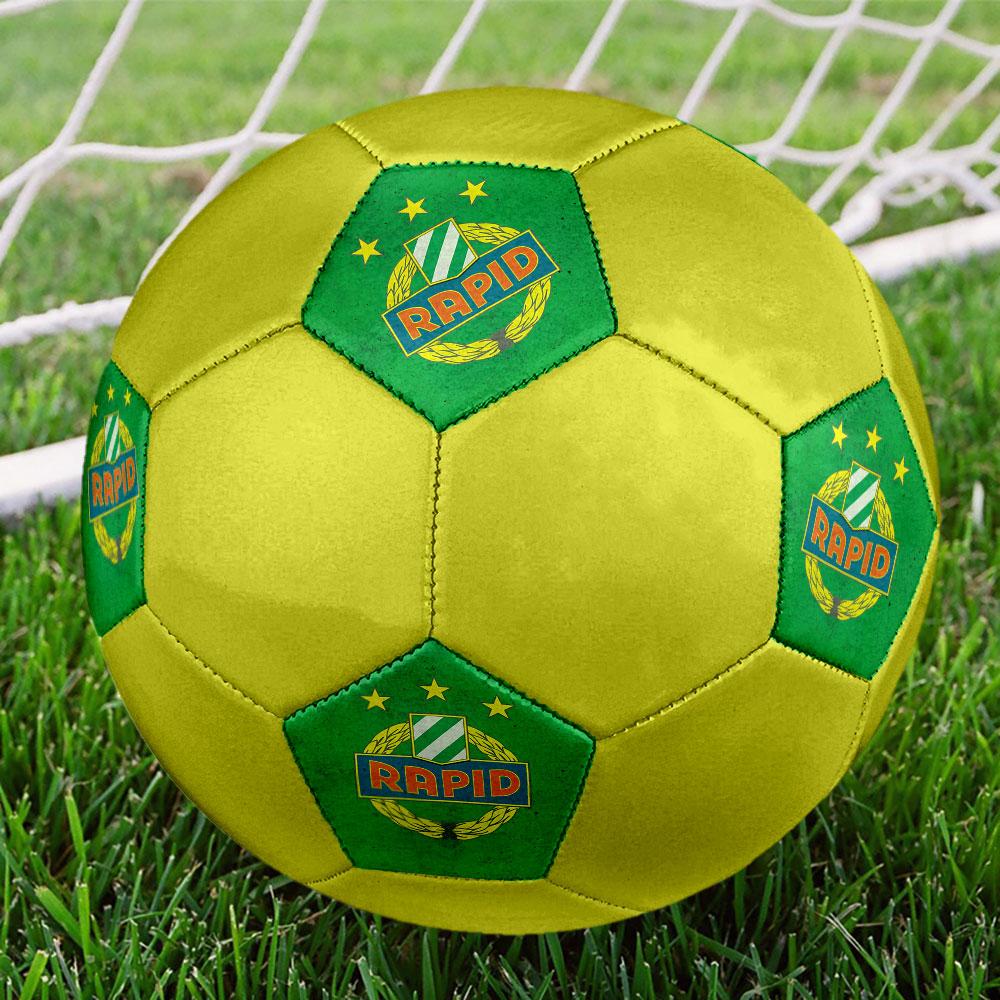 Rapid Wien Size 5 Soccer Ball, Machine-Stitched PVC, Durable & High Bounce, All Ages Fit, fan merchandise, matches & outdoor use.