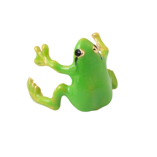 Кольцо для пальца в форме лягушки, пряжка для уха, однотонный сплав, гальваническое отверстие, регулируемый браслет для праздников и вечеринок, аксессуары