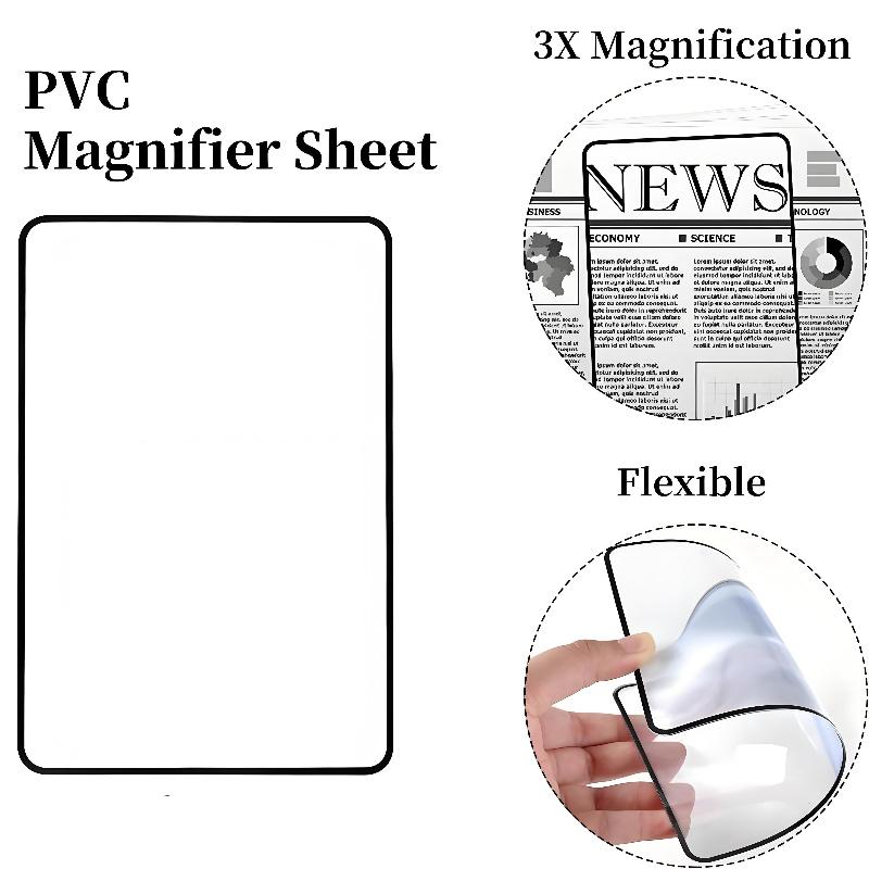 3X Лупа для чтения книг 18x12см Увеличение страницы Удобный плоский ПВХ лист-лупа формата А4 Увеличительное стекло для чтения